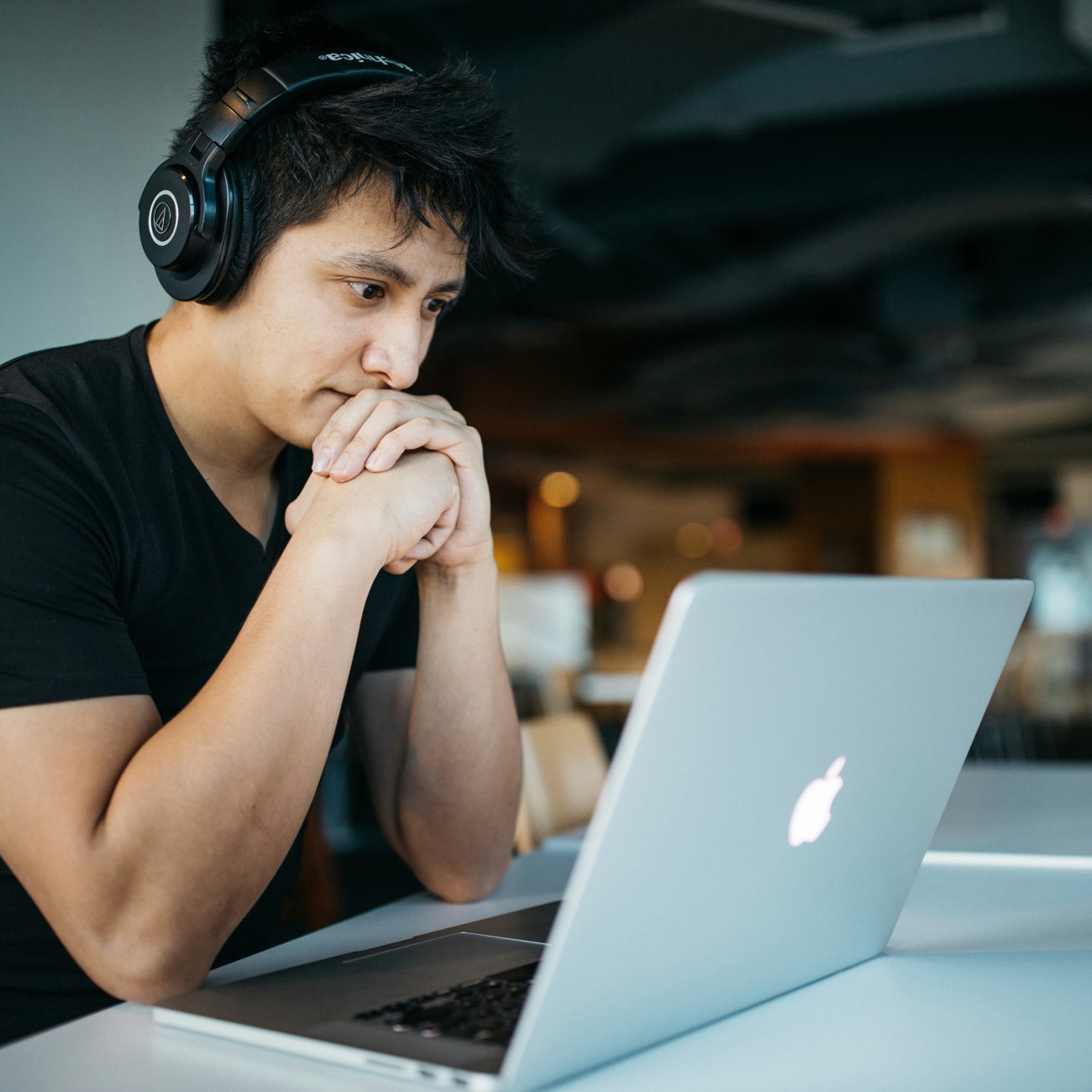 Student learning on a computer