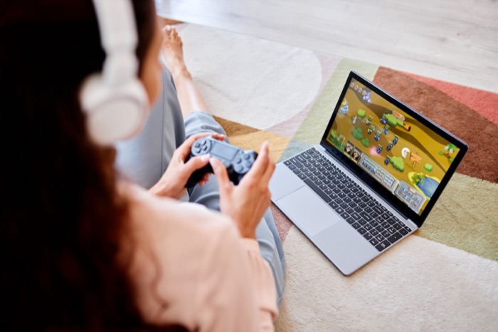 Teen Playing video games on the computer