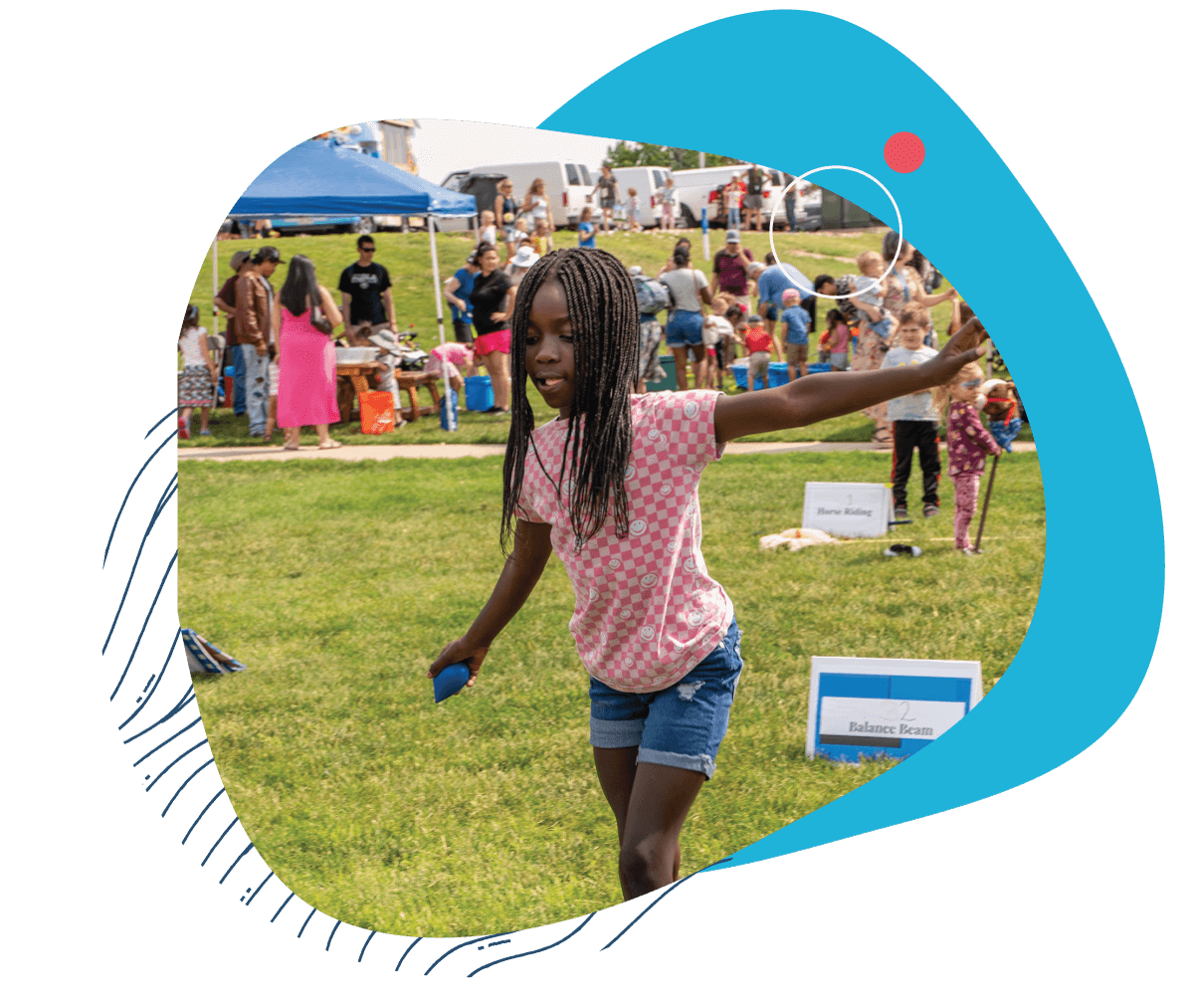 girl participating in activity at a summer adventure party