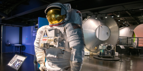 Photo of an Astronaut suit within the space foundation