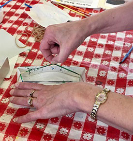 painting with rubber bands