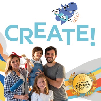 Family with the word "create" above them